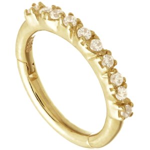 9ct Yellow Gold Jewelled Hinged Ring