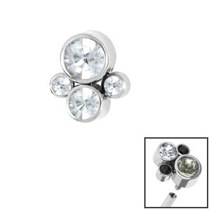 1.2mm Gauge Titanium Jewelled Cluster Attachment - Internally-Threaded