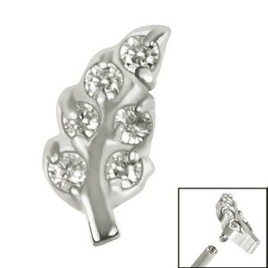 1.2mm Gauge Steel Jewelled Leaf Attachment - Internally-Threaded