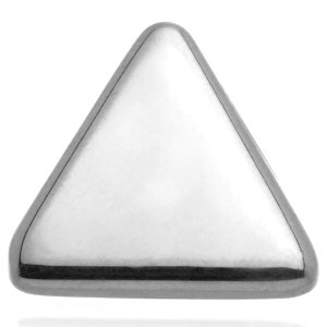 1.2mm Gauge 14ct White Gold Triangle Attachment - Internally-Threaded