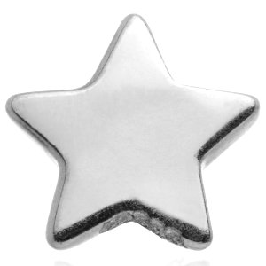 1.2mm Gauge 14ct White Gold Star Attachment - Internally-Threaded