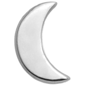 1.2mm Gauge 14ct White Gold Crescent Moon Attachment - Internally-Threaded