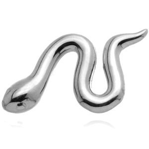 1.2mm Gauge 14ct White Gold Snake Attachment - Internally-Threaded