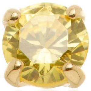 1.2mm Gauge 14ct Yellow Gold Claw Set Citrine Gem Attachment - Internally-Threaded