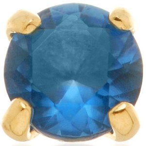 1.2mm Gauge 14ct Yellow Gold Claw Set Sapphire Gem Attachment - Internally-Threaded