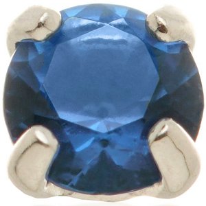 1.2mm Gauge 14ct White Gold Claw Set Sapphire Gem Attachment - Internally-Threaded