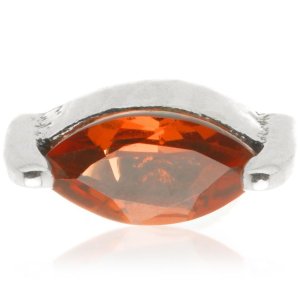 1.2mm Gauge 14ct White Gold Garnet Marquise Jewel Attachment - Internally-Threaded