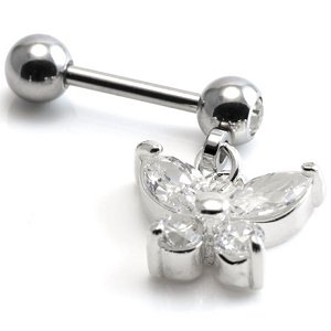 Dangly Ear Bar - Jewelled Butterfly