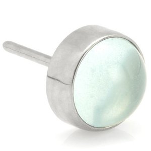 Threadless Titanium Bezel Set Aquamarine Attachment