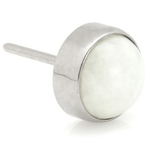 Threadless Titanium Bezel Set Moonstone Attachment