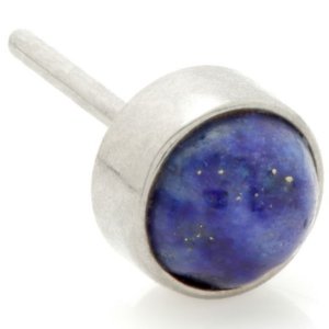 Threadless Titanium Bezel Set Blue Lapis Attachment