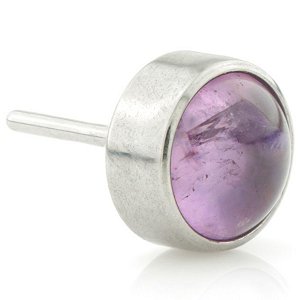 Threadless Titanium Bezel Set Amethyst Attachment