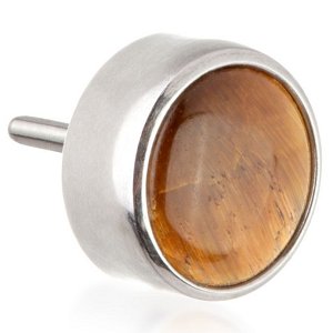 Threadless Titanium Bezel Set Tiger Eye Attachment