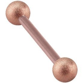 1.2mm Gauge PVD Rose Gold on Steel Barbell with Shimmer Balls