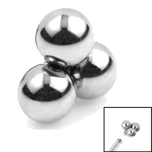 1.2mm Gauge Titanium Trinity Ball Attachment - Internally-Threaded