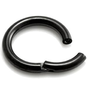 3.2mm Gauge Hinged PVD Black Titanium Segment Ring