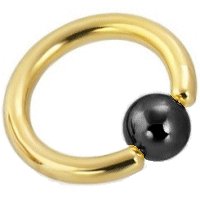PVD Gold BCR with Hematite Ball