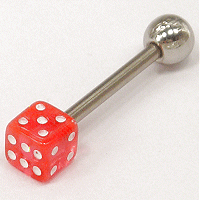 Titanium Single Dice Tongue Bar