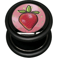 PVD Black Steel Fake Plug - Strawberry