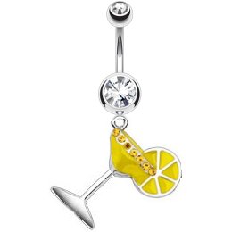 Cocktail Glass with Citrus Slice Belly Bar