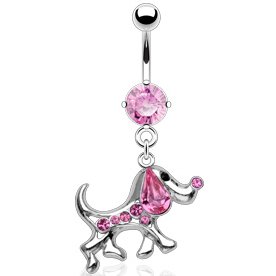 Jewelled Puppy Dog Belly Bar