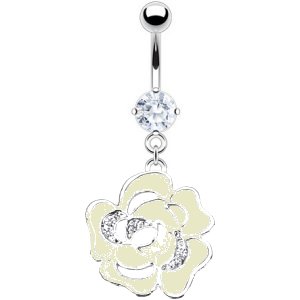 Epoxy Flower Belly Bar