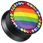 Acrylic Jewelled Rainbow Plug