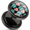 Acrylic Fake Plug - Pixel Skull & Hearts