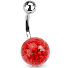 Epoxy Coated Single Tiffany Ball Belly Bar