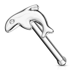 14ct White Gold Dolphin Nose Bone