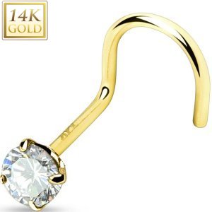 14ct Gold Cubic Zirconia Nose Stud