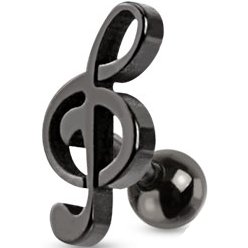 Treble Clef Ear Stud