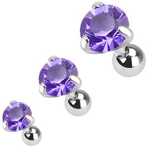 Triple Pack of Round Jewel Ear Studs