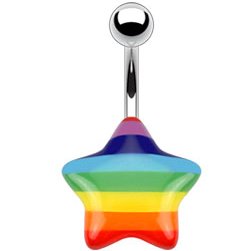 Rainbow Star-Shaped Belly Bar