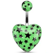 Multi Stars Heart-Shaped Belly Bar