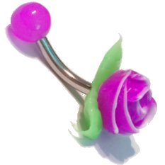 Silicone Rose Belly Bar