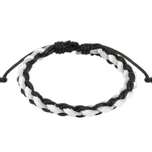 Black & White Leather Bracelet