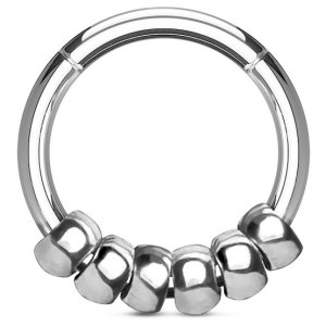 1.2mm Gauge Steel Hinged Segment Ring with Steel Beads