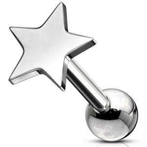 Steel Star Ear Stud