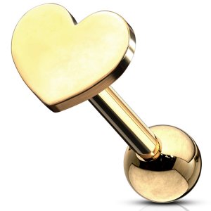 PVD Gold on Steel Heart Ear Stud