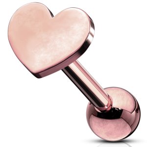 PVD Rose Gold on Steel Heart Ear Stud