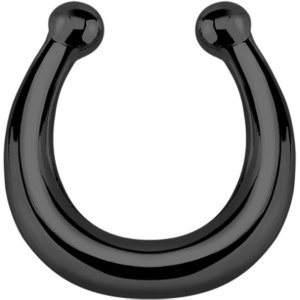Plain Black Fake Septum Ring