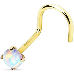 14ct Gold Opal Nose Stud
