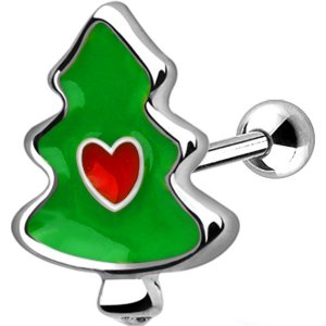 Steel Christmas Tree Ear Stud