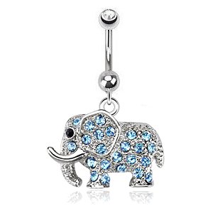 Jewelled Steel Elephant Belly Bar