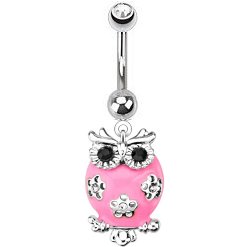 Jewelled Enamel Owl Belly Bar