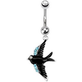 Jewelled Enamel Bird Belly Bar