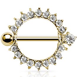 14ct Gold Jewelled Nipple Shield