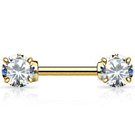 14ct Gold Jewelled Nipple Barbell