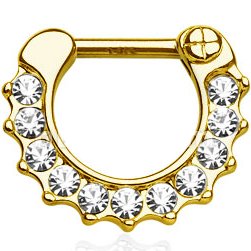 14ct Gold Jewelled Septum Clicker Ring
